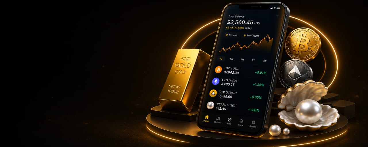 Earnway crypto trading app with gold, Bitcoin and Ethereum